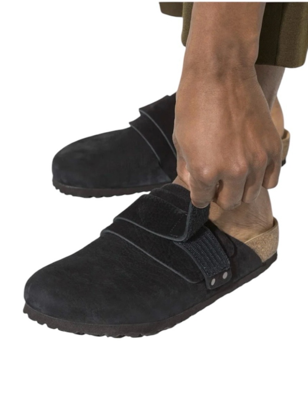 Birkenstock Men’s Nagoya Desert Buck Black Nubuck Leather Slip-On Clogs - Picture 11 of 11